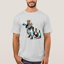 Resumen Dachshund Mosaic - Tee de arte geométrico