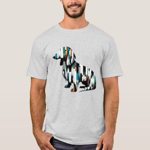 Camiseta Resumen Dachshund Mosaic - Tee de arte geométrico