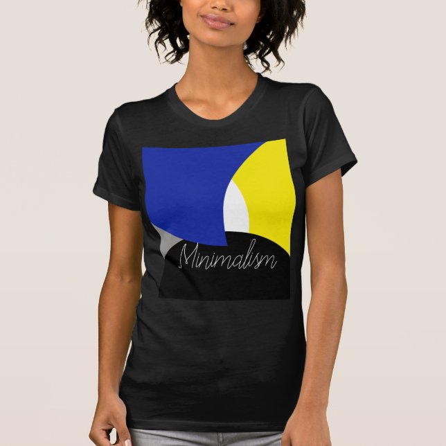 Camiseta Resumen de arte amarillo azul (Anverso)