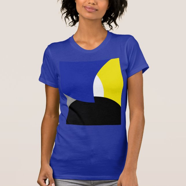 Camiseta Resumen de arte amarillo azul (Anverso)