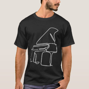 Camiseta Resumen de arte de la línea de piano de música Min