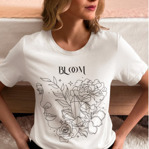 Camiseta Resumen de arte de línea de mujer, Poster de tonos