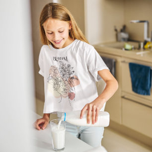 Camiseta Resumen de arte de línea de mujer, tonos de tierra