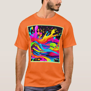 Camiseta Resumen de arte de ráfaga de color