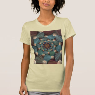 Camiseta Resumen de arte fractal con pizarra marrón profund