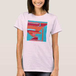 Camiseta Resumen de arte inspirado en el MCM de la turquesa