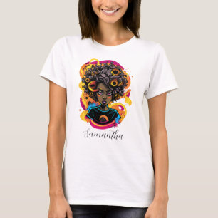 Camiseta Resumen de artista afromujer