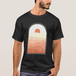 Camiseta Resumen de Boho Arte Desert Sunset Landscape Geome