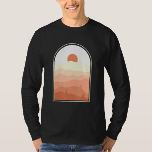 Camiseta Resumen de Boho Arte Desert Sunset Landscape Geome