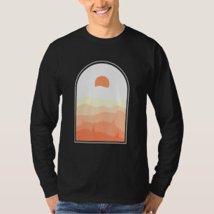 Camiseta Resumen de Boho Arte Desert Sunset Landscape Geome