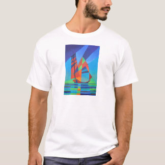 Camiseta Resumen de bote basura de arte contra cielo azul p