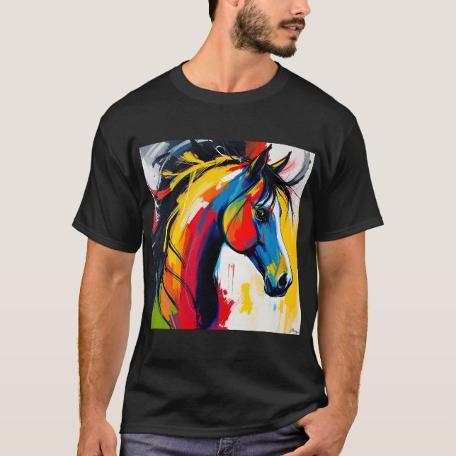 Camiseta Resumen de caballos Style Groovy de los años 60 (Anverso)