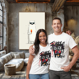 Camiseta Resumen de cara tribal - Negra negrita morada negr