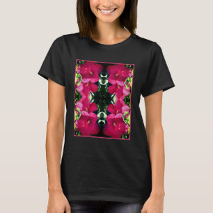 Camiseta Resumen de cierre de pares de flores rojas hibiscu