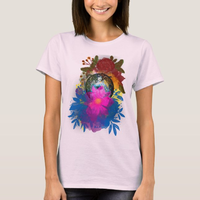 Camiseta Resumen de color de agua Art Noveau (Anverso)