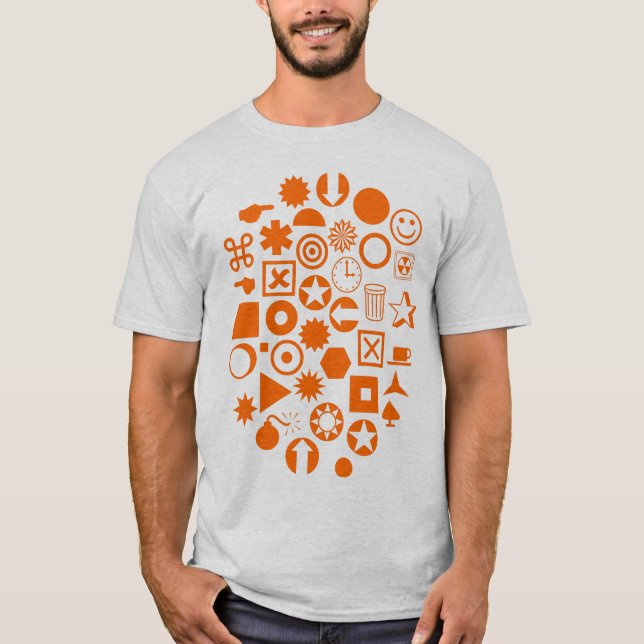 Camiseta Resumen de Dingbat - Naranja (Anverso)