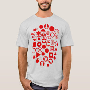 Camiseta Resumen de dingbat - Rojo