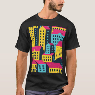Camiseta Resumen de edificios de la ciudad de Vintage paisa