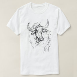Camiseta Resumen de esbozo de retrato de toros
