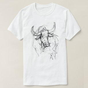 Camiseta Resumen de esbozo de retrato de toros