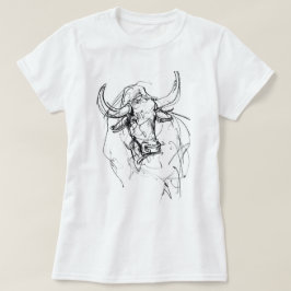 Camiseta Resumen de esbozo de retrato de toros