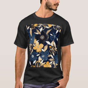 Camiseta Resumen de Florales: Patrón repetitivo de acuarela