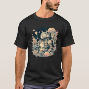 Camiseta Resumen de gato astronauta creativo con un pop de