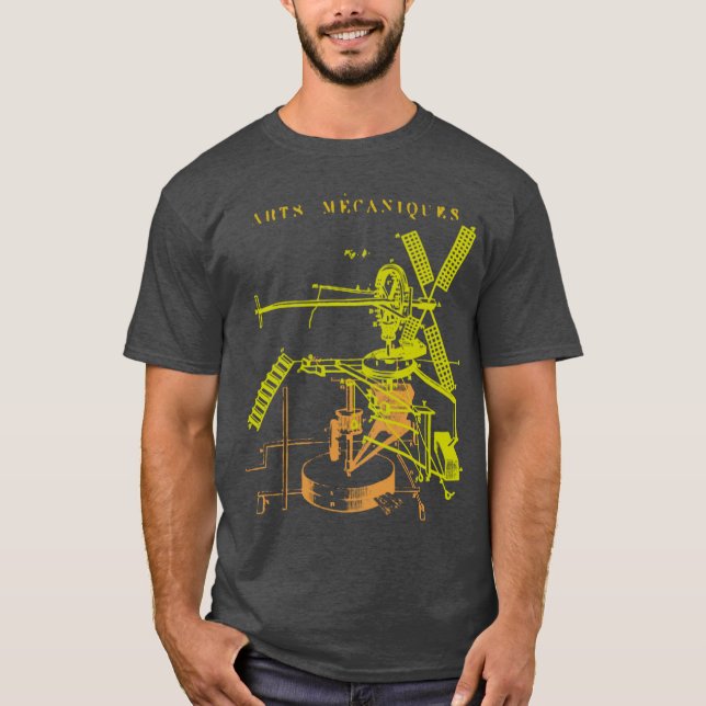 Camiseta Resumen de grabado mecánico francés del siglo XIX (Anverso)