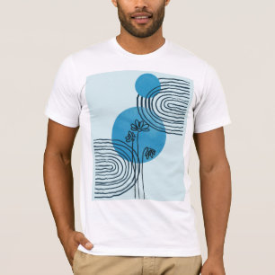 Camiseta Resumen de hoja tropical contemporánea de medio si