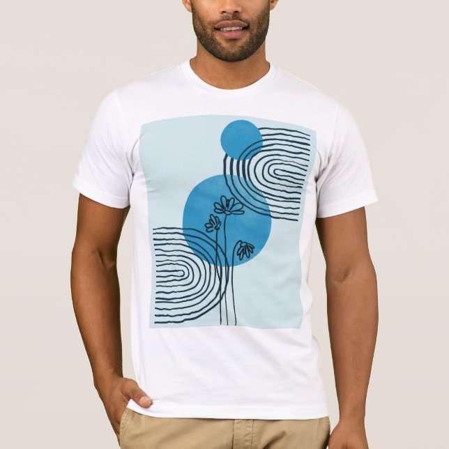Camiseta Resumen de hoja tropical contemporánea de medio si (Anverso)