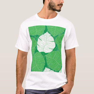 Camiseta Resumen de hoja tropical, pintura artística.