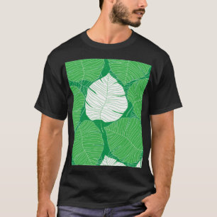 Camiseta Resumen de hoja tropical, pintura artística.