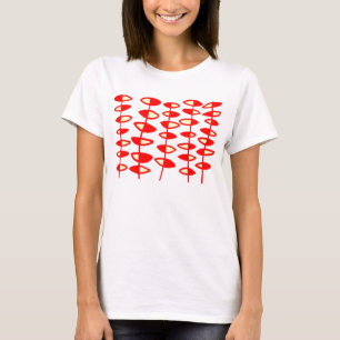 Camiseta Resumen de hojas alternativas - rojo y crema