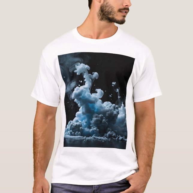 Camiseta Resumen de humo negro y negro (Anverso)