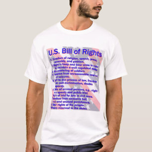 Camiseta Resumen de la Declaración de Derechos en un fondo