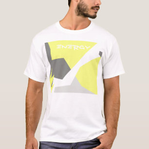 Camiseta Resumen de la energía del arte Gris amarillo