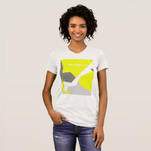 Camiseta Resumen de la energía del arte Gris amarillo