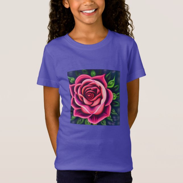 Camiseta Resumen de la flor rosa rosada romántica (Anverso)