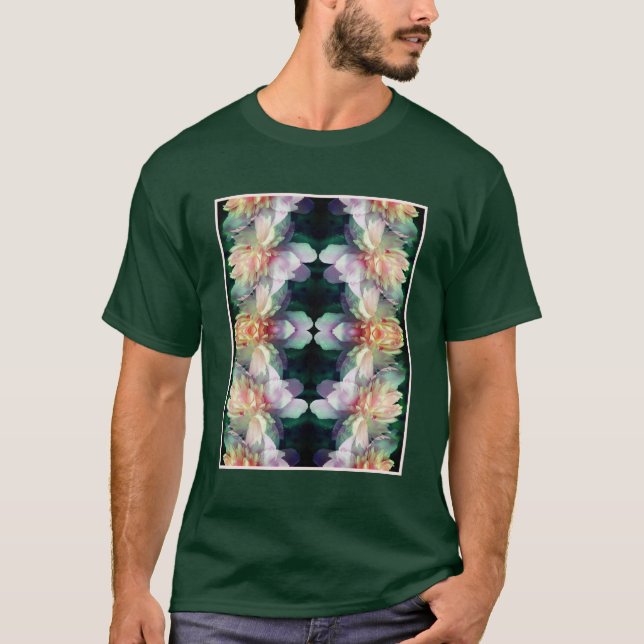 Camiseta Resumen de la flor rosada peony (Anverso)