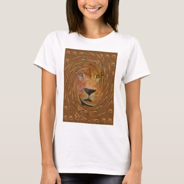 Camiseta Resumen de la imagen de arte de Safari de León (Anverso)