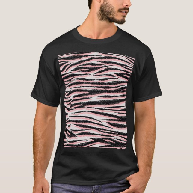Camiseta Resumen de la impresión sin foco en la piel animal (Anverso)