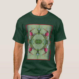 Camiseta Resumen de la libélula roja sobre la fruta de dogw