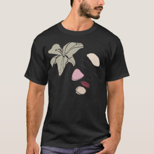 Camiseta Resumen de la línea de dibujo Dibujo de la mujer e