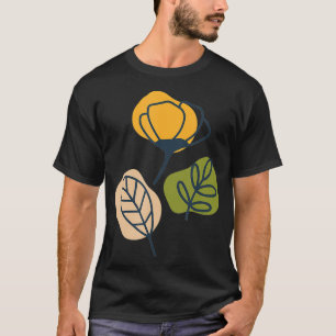 Camiseta Resumen de la línea minimalista Flor floral