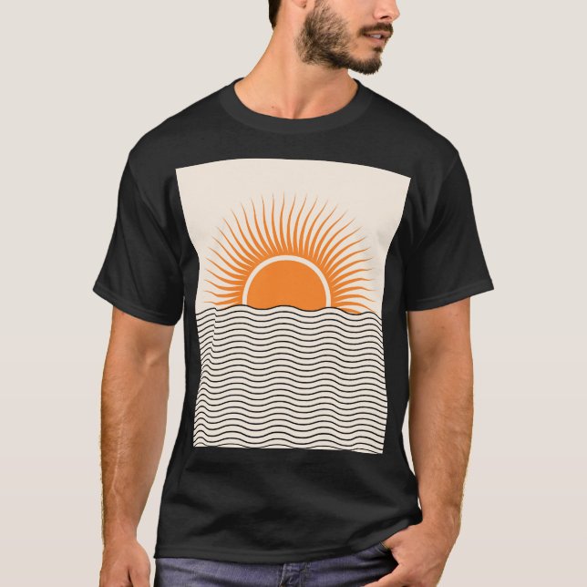 Camiseta Resumen de la puesta de sol: decoración geométrica (Anverso)