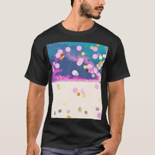 Camiseta Resumen de la salpicadura de color azul Purpurinos