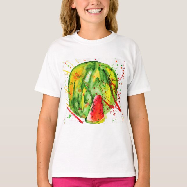 Camiseta Resumen de la sandía acuática brillante (Anverso)