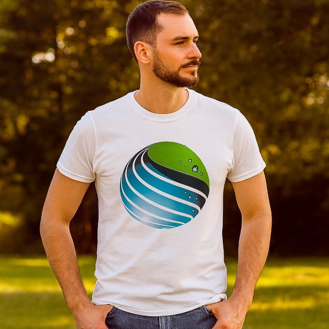 Camiseta Resumen de la Tierra Moderna del Globo Verde y Azu (Subido por el creador)