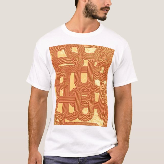 Camiseta Resumen de la vendimia geométrica colorida. (Anverso)