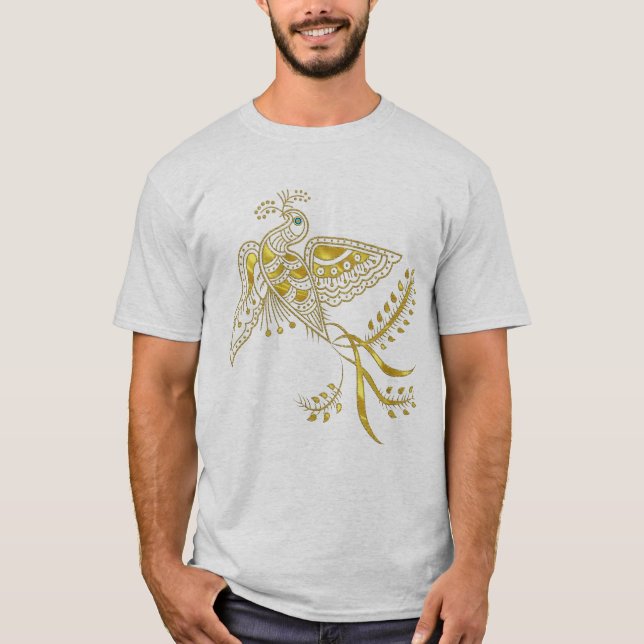 Camiseta Resumen De Las Aves Fénix En Tonos De Oro (Anverso)